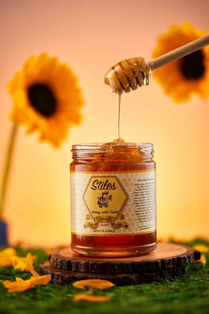 Honey bee product photography for branding
