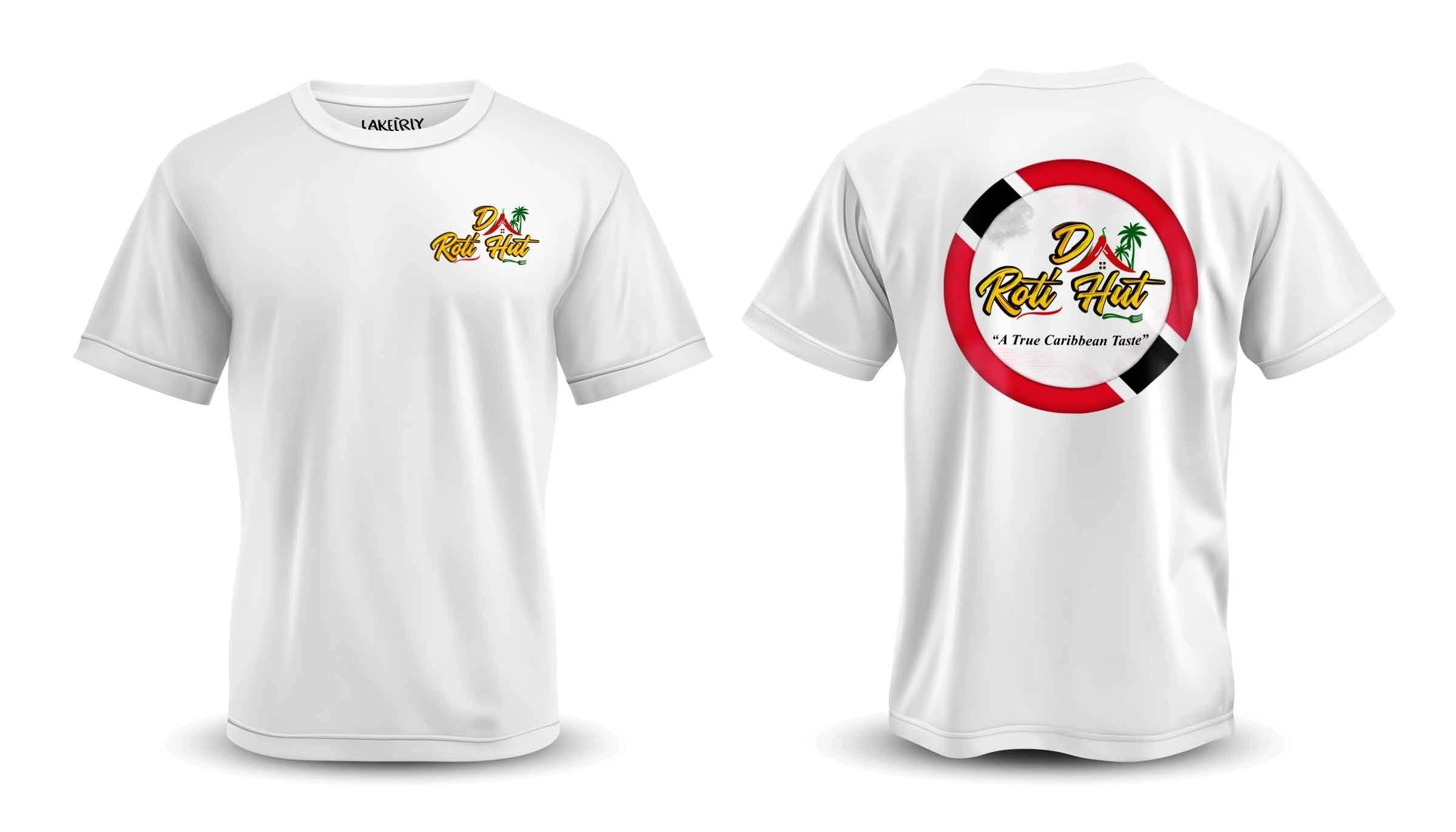 White background with two white t-shirts