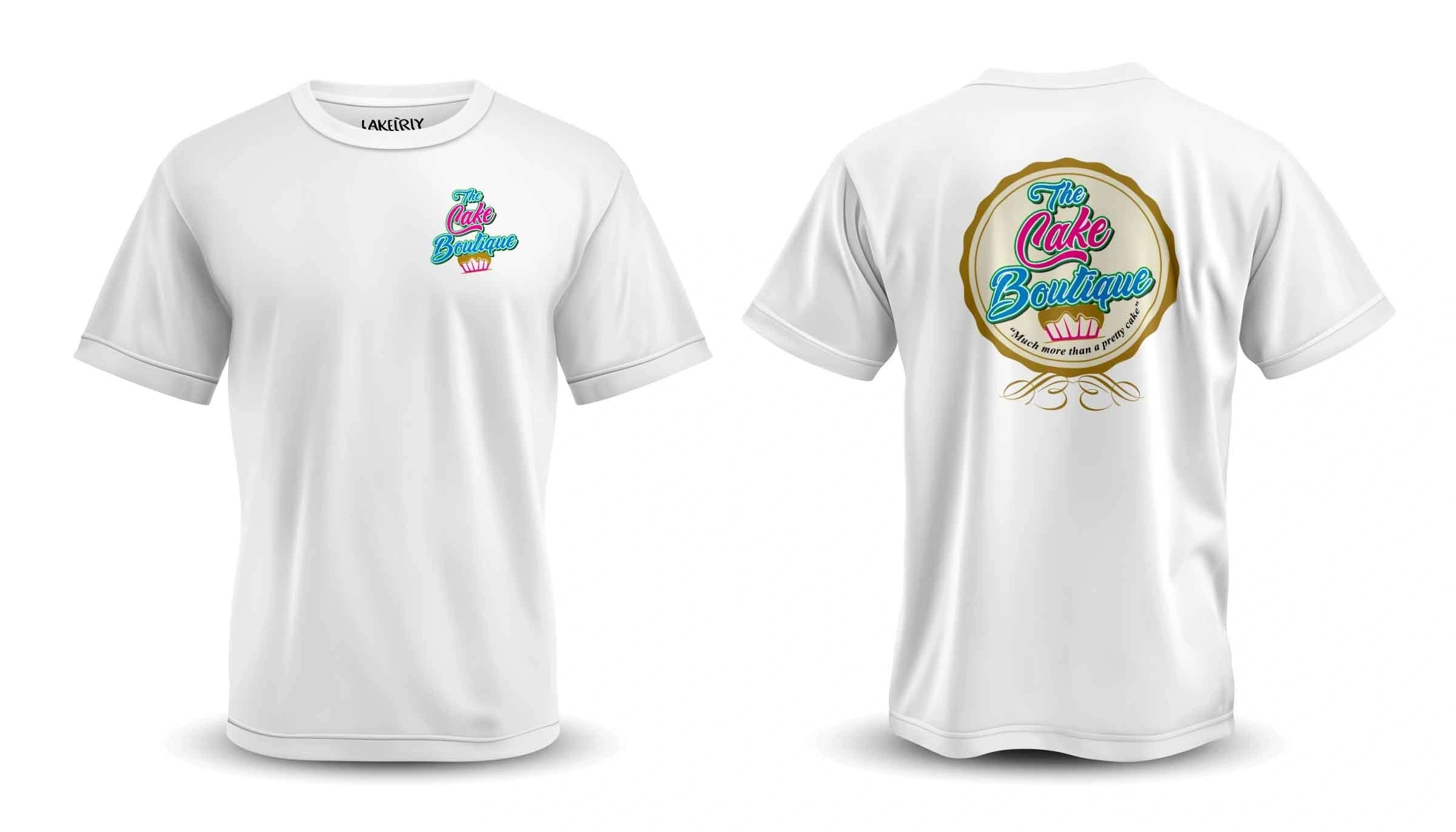 Two white t-shirts with white background